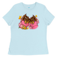 Baby Blue Pink afro nails Ladies Tee - RanaPortraitStore