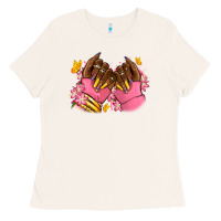 Bone Pink afro nails Ladies Tee - RanaPortraitStore