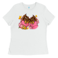 White Pink afro nails Ladies Tee - RanaPortraitStore