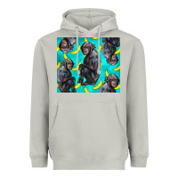 Moon Dust Chimpanzee And Banana Heavyweight Hoodie - LillyAllenDesigns