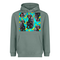 Sage Chimpanzee And Banana Heavyweight Hoodie - LillyAllenDesigns