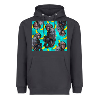 Smoke Chimpanzee And Banana Heavyweight Hoodie - LillyAllenDesigns