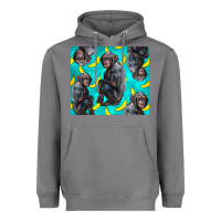 Chimpanzee And Banana Heavyweight Hoodie | Teevron