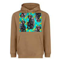 Toasted Coconut Chimpanzee And Banana Heavyweight Hoodie - LillyAllenDesigns