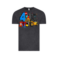 Vintage Black forklift birthday four Vintage Tee - Artiststas