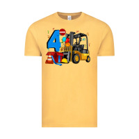 Vintage Mustard forklift birthday four Vintage Tee - Artiststas