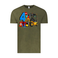 Vintage Olive forklift birthday four Vintage Tee - Artiststas