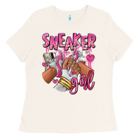 Bone Pink and white sneaker girl Ladies Tee - RanaPortraitStore