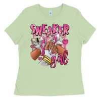 Matcha Pink and white sneaker girl Ladies Tee - RanaPortraitStore