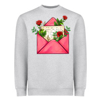 Heather Grey pink letter Heavyweight Sweatshirt - AdoDesignShop