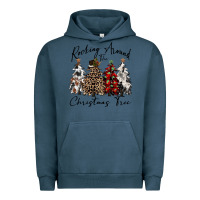 Pigment Midnight Navy rocking around the christmas tree Urban Hoodie - CowGirlArtShop