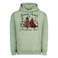 Pigment Oil Green rocking around the christmas tree Urban Hoodie - CowGirlArtShop