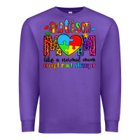 Purple autism mom like a normal mom except much stronger Premium Sweatshirt - Artiststas