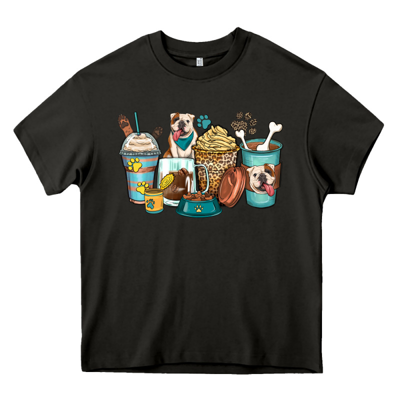 English Bulldog Coffee Cups Heavy Core Tee by Zillion Design Studio | Teevron
