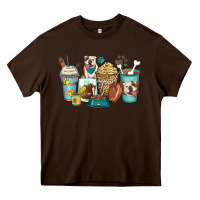 Chocolate Brown english bulldog coffee cups Heavy Core Tee - Zillion Design Studio