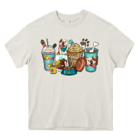 Cream english bulldog coffee cups Heavy Core Tee - Zillion Design Studio