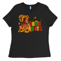 Black Remember your roots Afro American Ladies Tee - RanaPortraitStore