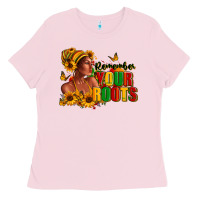 Bubblegum Pink Remember your roots Afro American Ladies Tee - RanaPortraitStore