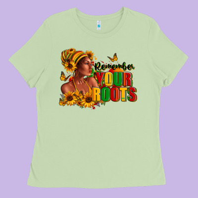 Ladies Tee Remember your roots Afro American