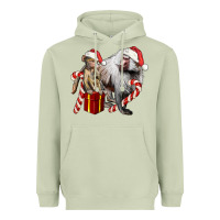 Matcha Christmas Baboon Baby And Mama Heavyweight Hoodie - LillyAllenDesigns