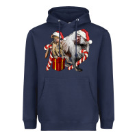 Navy Christmas Baboon Baby And Mama Heavyweight Hoodie - LillyAllenDesigns