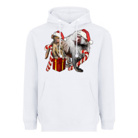White Christmas Baboon Baby And Mama Heavyweight Hoodie - LillyAllenDesigns