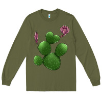 Army Green heart cactus Long Sleeve Tee - Jasminsmagicworld