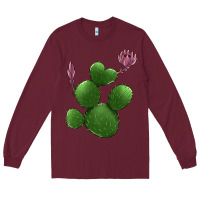 Burgundy heart cactus Long Sleeve Tee - Jasminsmagicworld
