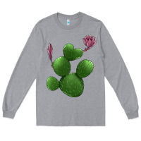 Heather Grey heart cactus Long Sleeve Tee - Jasminsmagicworld