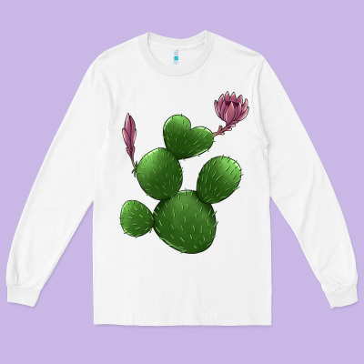 Heart Cactus Long Sleeve Tee Designed By Jasminsmagicworld