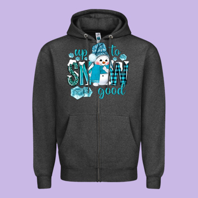 Up To Snow Good And Cute Snowman Zipper Hoodie Designed By Nancycooperartshop