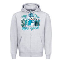 Heather Grey up to snow good and cute snowman Zipper Hoodie - NancyCooperArtShop