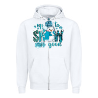 White up to snow good and cute snowman Zipper Hoodie - NancyCooperArtShop