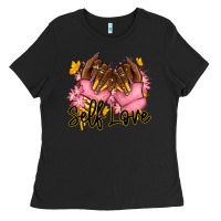 Black Self love pink afro nails Ladies Tee - RanaPortraitStore