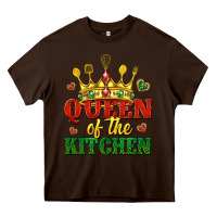 Chocolate Brown queen of the kitchen Heavy Core Tee - texasbilliewilder