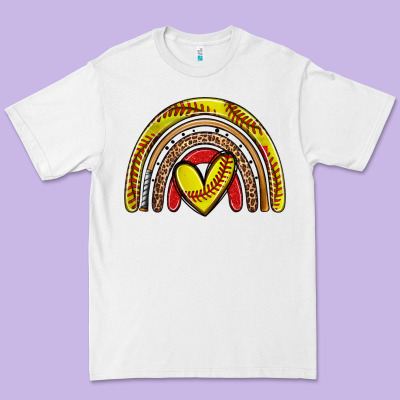 Softball Rainbow Premium Tee Designed By Zillion Design Studio