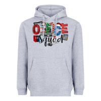 Heather Grey Office Squad Christmas Heavyweight Hoodie - LillyAllenDesigns
