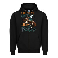 Black and they call the thing rodeo cowboy Zipper Hoodie - MaliasSmallBusiness