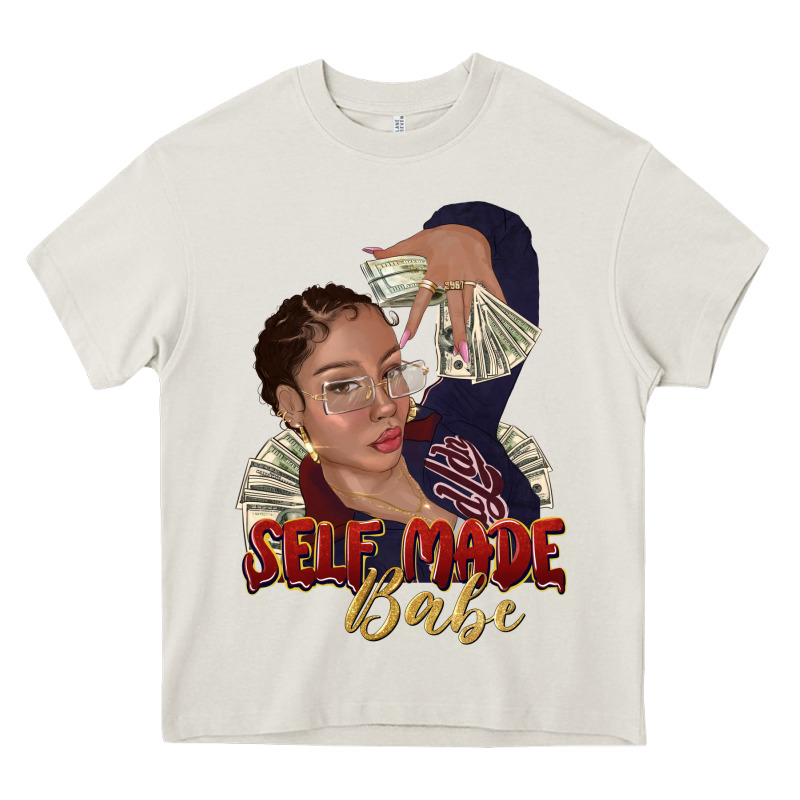 Self Made Babe Afro Black Woman Heavy Core Tee by texasbilliewilder | Teevron