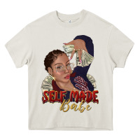 Cream self made babe afro black woman Heavy Core Tee - texasbilliewilder