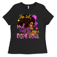Black She got mad hustle and a dope soul Ladies Tee - RanaPortraitStore