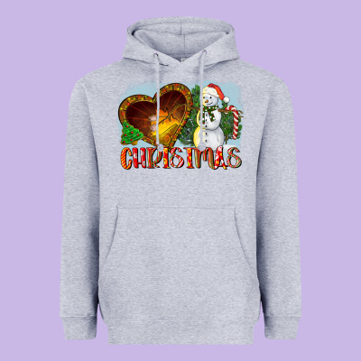 Christmas Snowman Heavyweight Hoodie Designed By Lillyallendesigns
