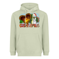 Matcha Christmas Snowman Heavyweight Hoodie - LillyAllenDesigns