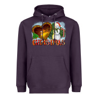 Plum Christmas Snowman Heavyweight Hoodie - LillyAllenDesigns