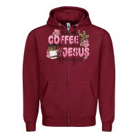 Burgundy give me coffee jesus Zipper Hoodie - MaliasSmallBusiness