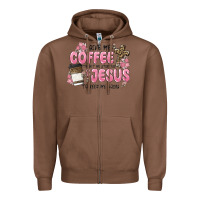 Chestnut give me coffee jesus Zipper Hoodie - MaliasSmallBusiness