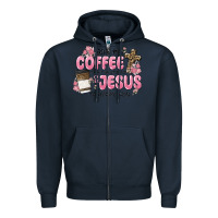Navy give me coffee jesus Zipper Hoodie - MaliasSmallBusiness