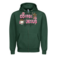 Sports Green give me coffee jesus Zipper Hoodie - MaliasSmallBusiness