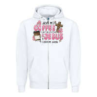 White give me coffee jesus Zipper Hoodie - MaliasSmallBusiness