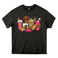 Asphalt dachshund coffee cups Heavy Core Tee - Zillion Design Studio